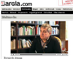 Entrevista a Atxaga en Argia (vdeo)